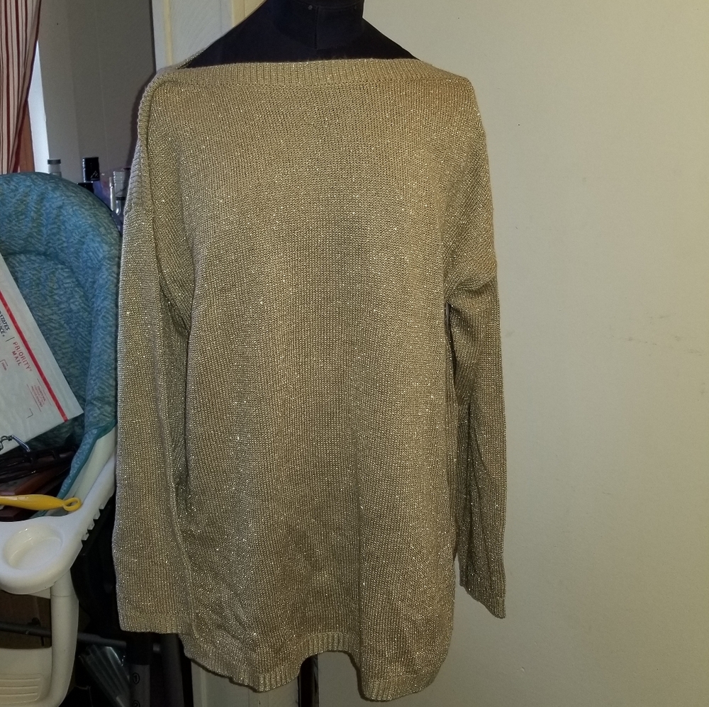gold shimmer sweater